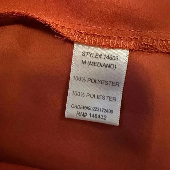 Impressions rust button up blouse size M - Picture 8 of 8